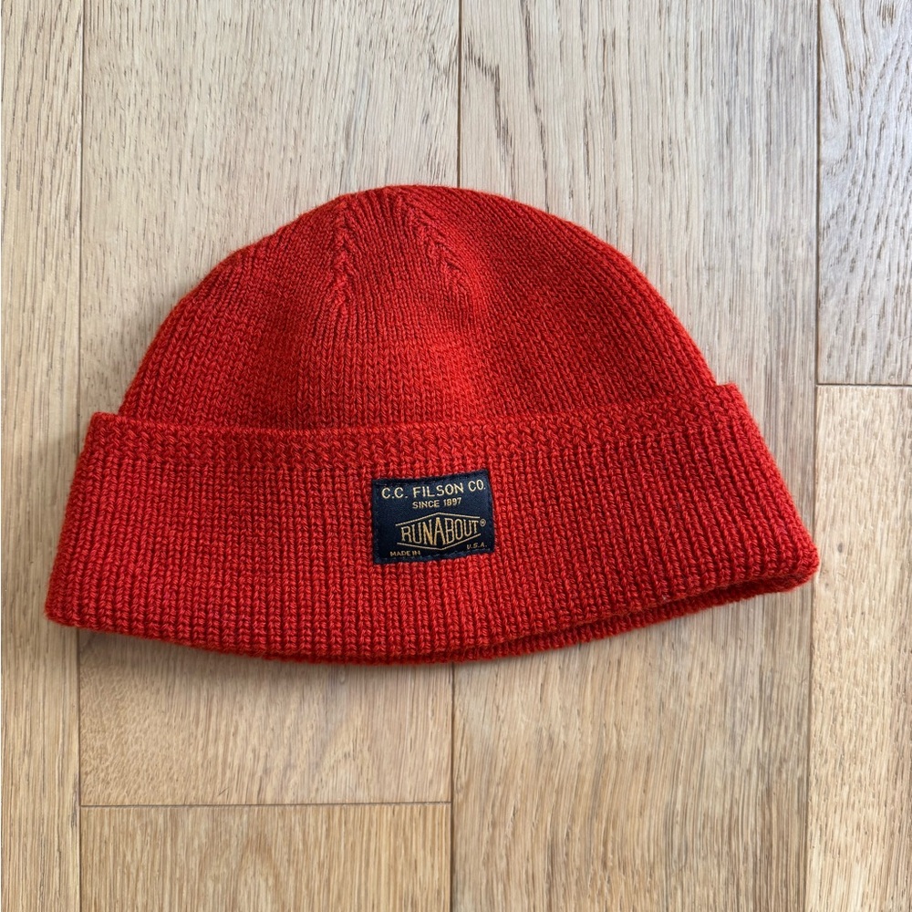 Filson Bright Red Orange Wool Watch Cap Beanie